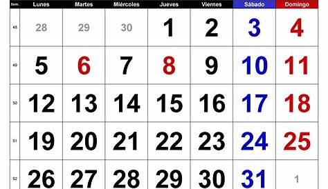 Calendario diciembre 2022 en Word, Excel y PDF - Calendarpedia