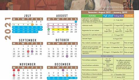 Universidad de Colima / Alumnos - Calendario escolar | Calendario