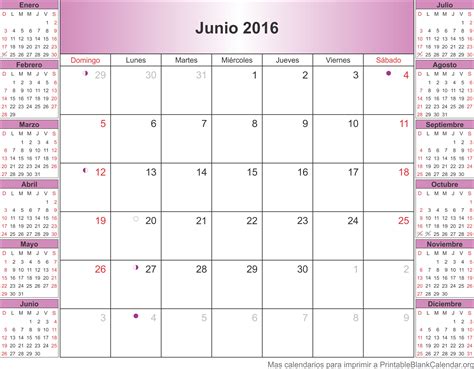 Junio 2016 Calendario para Imprimir Calendarios Para Imprimir