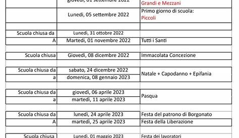 Calendario ed elenco materiale a.s. 2021/2022 – Scuola Infanzia Pantelleria