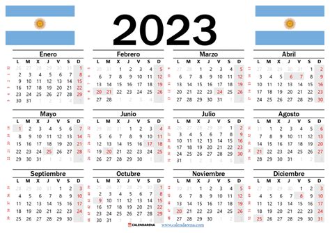 calendario 2023 argentina para imprimir pdf