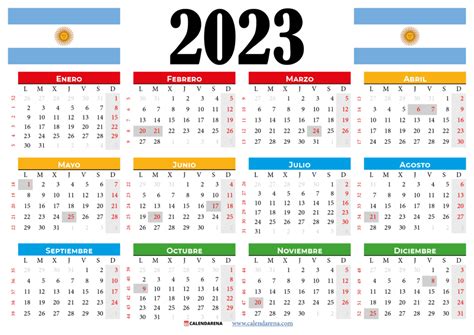 calendario 2023 argentina pdf gratis