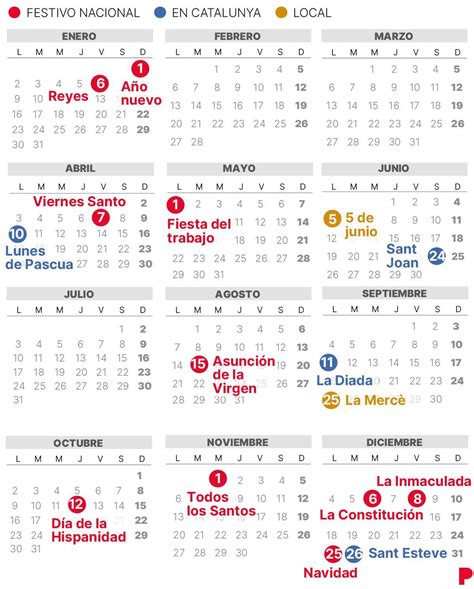 calendario 2023 barcelona festivos