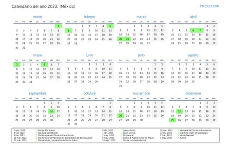 calendario 2023 cdmx para imprimir