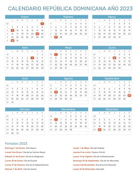 calendario 2023 rep dom