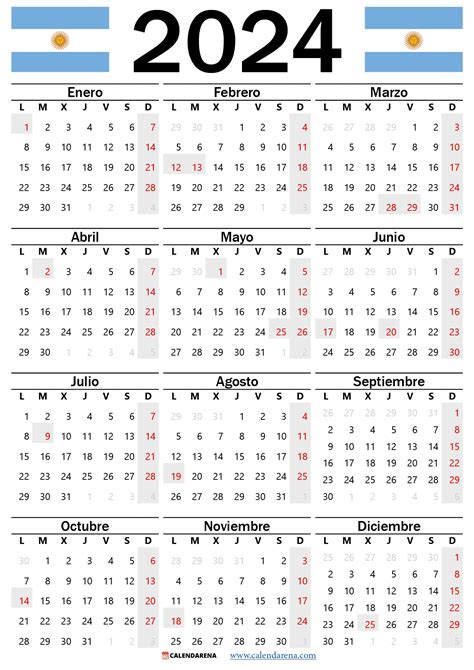 calendario 2024 argentina pdf para imprimir