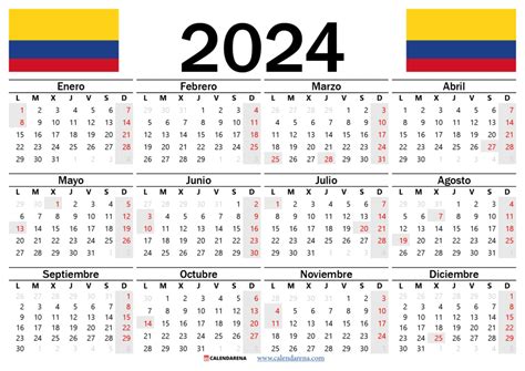 calendario 2024 colombia con festivos