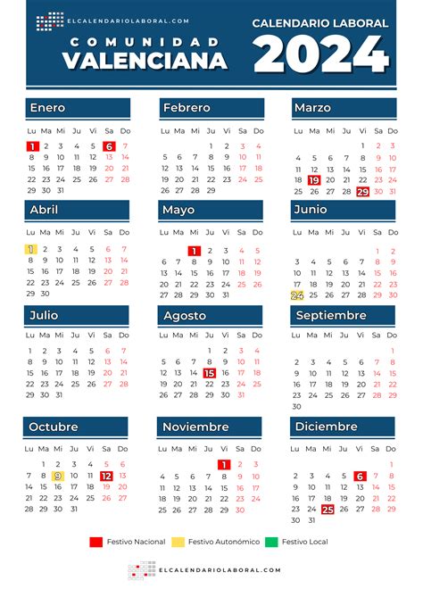 calendario 2024 comunidad valenciana