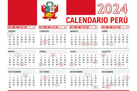 calendario 2024 en perú