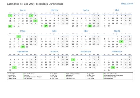 calendario 2024 republica dominicana