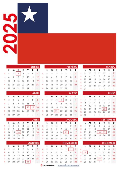 calendario 2025 chile con feriados pdf