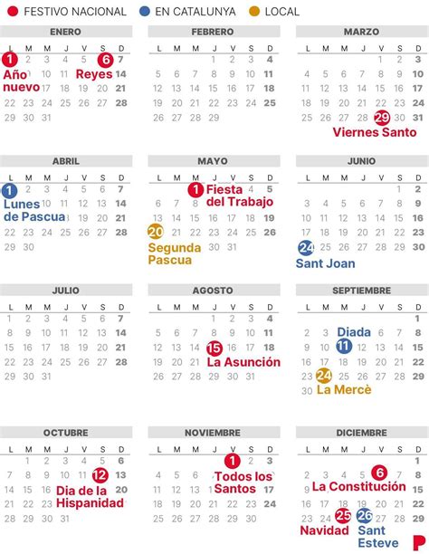 calendario anual 2024 barcelona