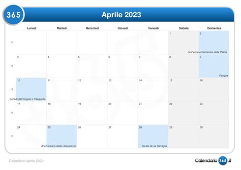 calendario aprile 2023 stampare