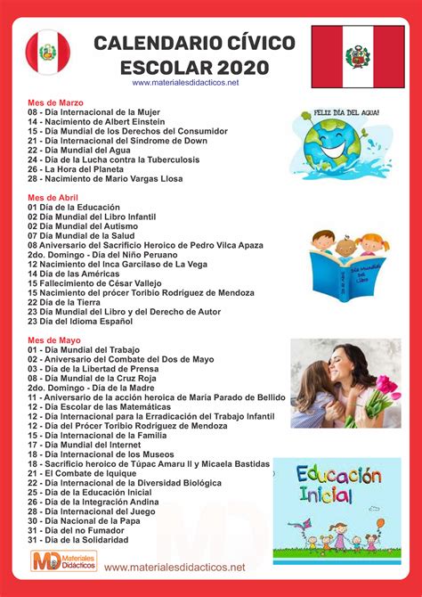 calendario cívico escolar peruano