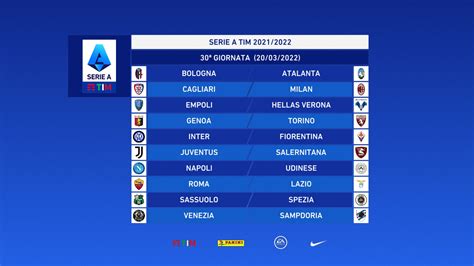 calendario campionato serie a 2021 2022