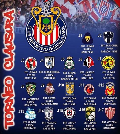 calendario chivas liga mx 2022