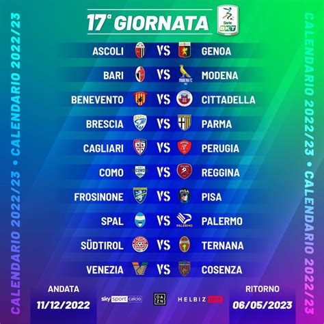 calendario completo serie b