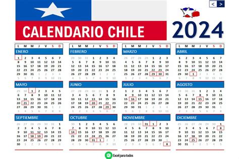 calendario con feriados en chile