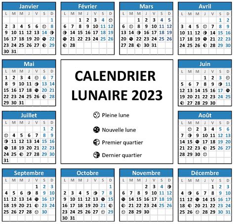 calendario con le lune 2023