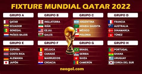 calendario copa mundial de la fifa qatar 2022