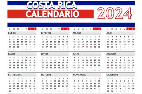 calendario costa rica 2024 con feriados
