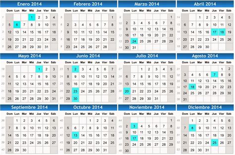 calendario de 2014 colombia