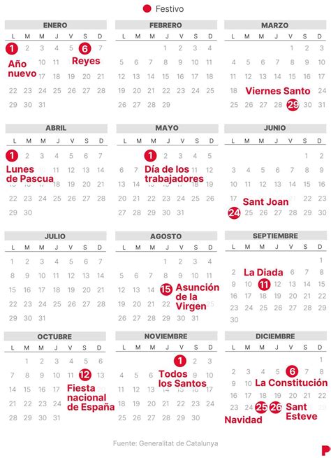calendario de festivos en cataluña