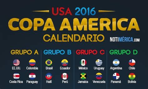 calendario de la copa america 2016