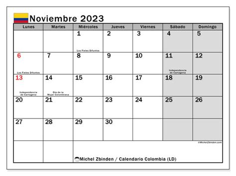 calendario de noviembre 2023 colombia