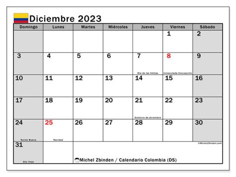 calendario dic 2023 colombia