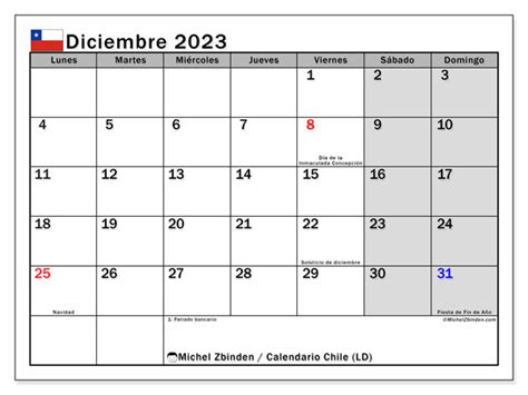 calendario diciembre 2023 chile feriados