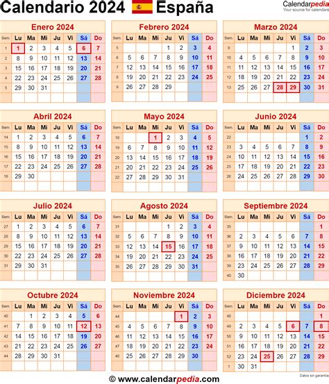 calendario enero 2024 madrid