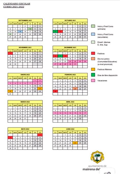 calendario escolar mairena del aljarafe