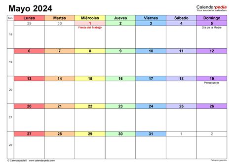 calendario excel 2024 mayo