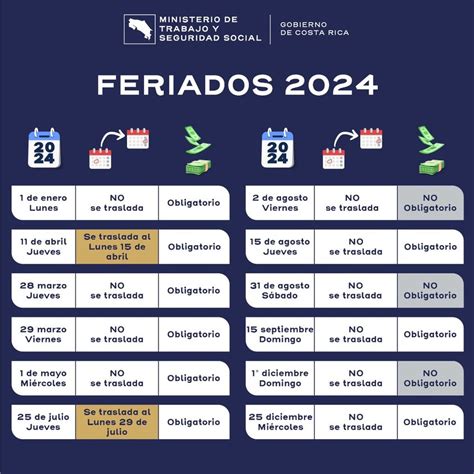 calendario feriados costa rica 2024