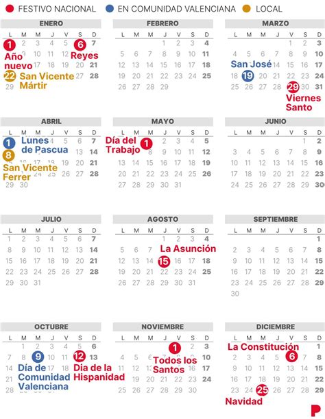 calendario festivo 2024 valencia