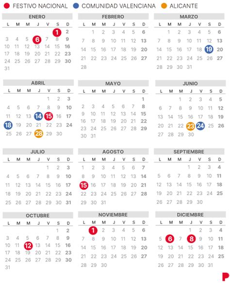 calendario festivos alicante 2022