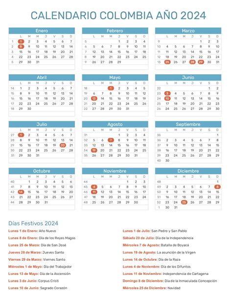 calendario festivos colombia 2024 pdf