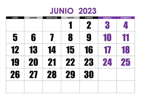 calendario junio 2023 para deportes