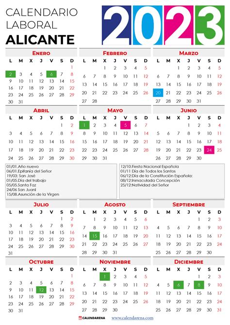 calendario laboral 2023 alicante