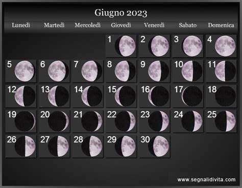 calendario lunare 2023 giugno