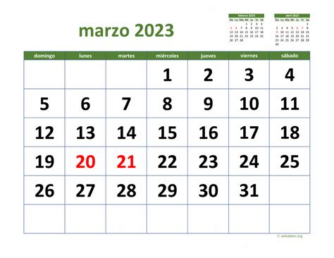 calendario marzo 2023 con festivos