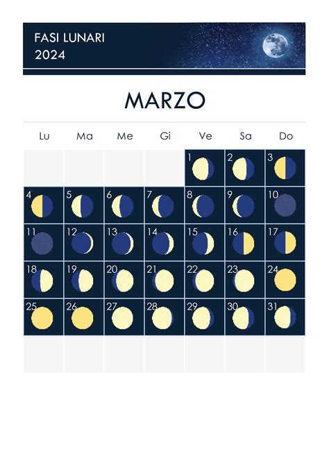 calendario marzo 2024 lunare
