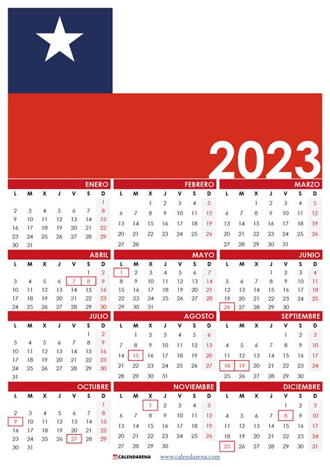 calendario oficial de chile 2023