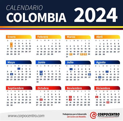 calendario para colombia 2024