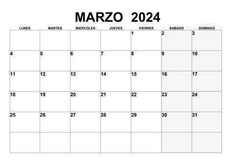 calendario para imprimir 2024 por meses marzo