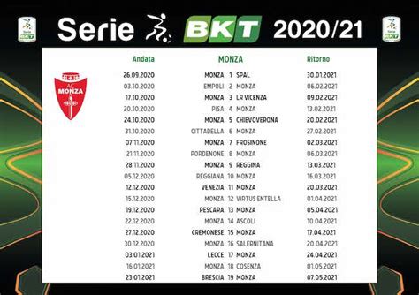 calendario partite del monza