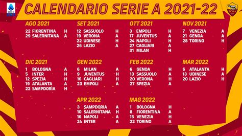 calendario roma e lazio