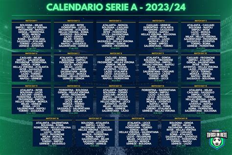 calendario serie a gennaio 2024