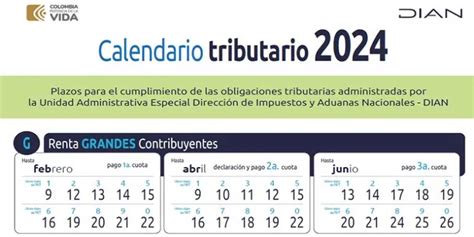calendario tributario 2024 colombia pdf